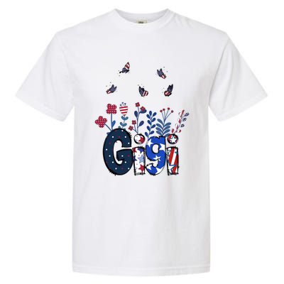 Butterflies Gigi 4th Of July Happy Usa Independence Christm Cool Gift Garment-Dyed Heavyweight T-Shirt