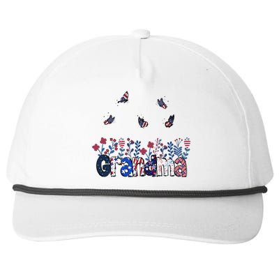 Butterflies Grandma 4th Of July Happy Usa Independence Chri Gift Snapback Five-Panel Rope Hat