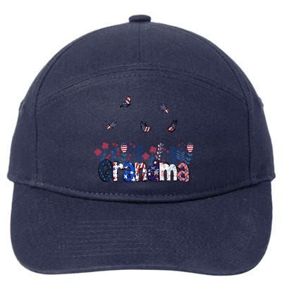 Butterflies Grandma 4th Of July Happy Usa Independence Chri Gift 7-Panel Snapback Hat