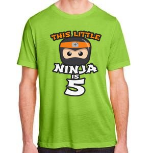 Boy Girl 5th Birthday This Little Ninja Is 5 Years Old Bday Adult ChromaSoft Performance T-Shirt