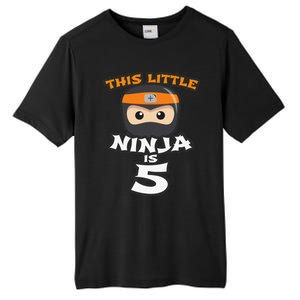 Boy Girl 5th Birthday This Little Ninja Is 5 Years Old Bday Tall Fusion ChromaSoft Performance T-Shirt