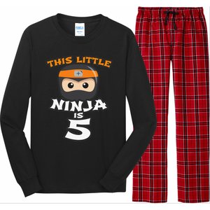 Boy Girl 5th Birthday This Little Ninja Is 5 Years Old Bday Long Sleeve Pajama Set