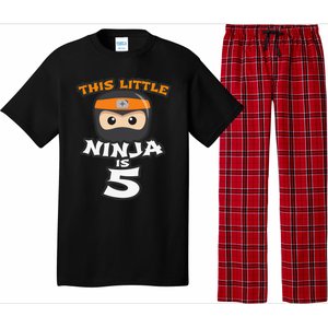 Boy Girl 5th Birthday This Little Ninja Is 5 Years Old Bday Pajama Set