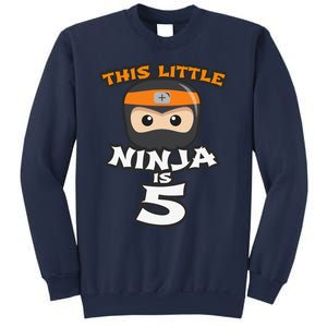 Boy Girl 5th Birthday This Little Ninja Is 5 Years Old Bday Sweatshirt