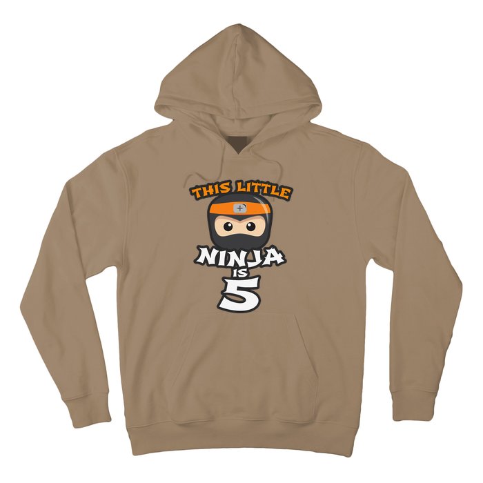 Boy Girl 5th Birthday This Little Ninja Is 5 Years Old Bday Hoodie