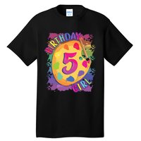 Birthday Girl 5 Year Old Art Painting Party 5th Birthday Tall T-Shirt