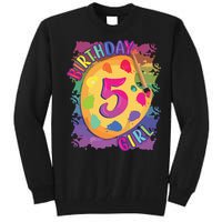 Birthday Girl 5 Year Old Art Painting Party 5th Birthday Tall Sweatshirt