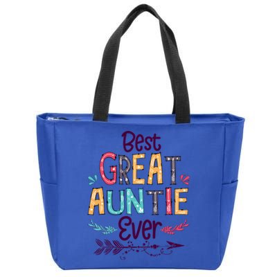 Best Great Auntie Ever Cute Arrow Family Blessing Meaningful Gift Zip Tote Bag