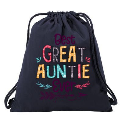 Best Great Auntie Ever Cute Arrow Family Blessing Meaningful Gift Drawstring Bag