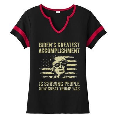 BidenS Greatest Accomplishment Is Showing Trump 2024 Ladies Halftime Notch Neck Tee