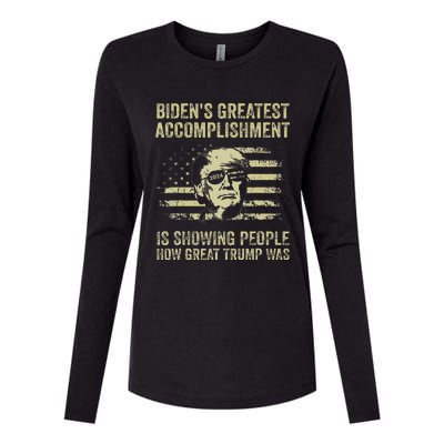 BidenS Greatest Accomplishment Is Showing Trump 2024 Womens Cotton Relaxed Long Sleeve T-Shirt