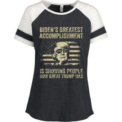 BidenS Greatest Accomplishment Is Showing Trump 2024 Enza Ladies Jersey Colorblock Tee