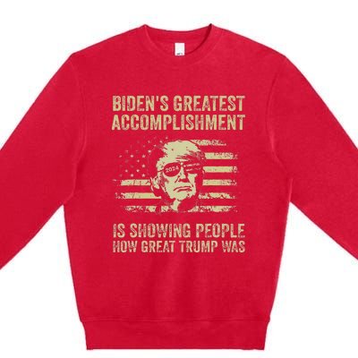 BidenS Greatest Accomplishment Is Showing Trump 2024 Premium Crewneck Sweatshirt