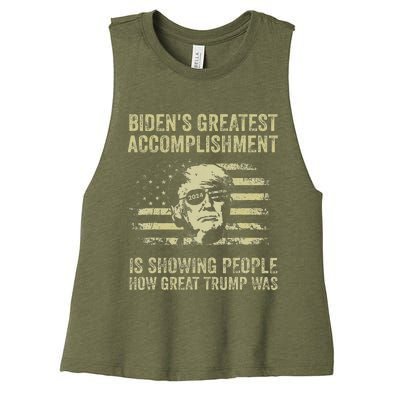 BidenS Greatest Accomplishment Is Showing Trump 2024 Women's Racerback Cropped Tank