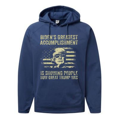 BidenS Greatest Accomplishment Is Showing Trump 2024 Performance Fleece Hoodie