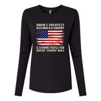 BidenS Greatest Accomplishment Is Showing 2024 Womens Cotton Relaxed Long Sleeve T-Shirt