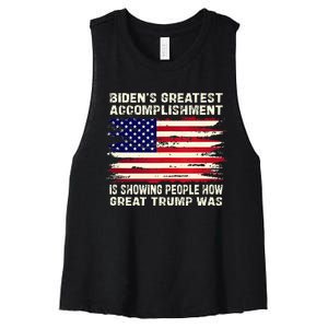 BidenS Greatest Accomplishment Is Showing 2024 Women's Racerback Cropped Tank