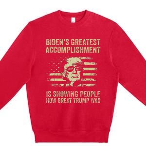 BidenS Greatest Accomplishment Is Showing Trump 2024 Premium Crewneck Sweatshirt