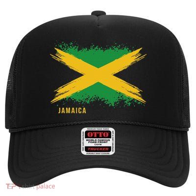 Boy, Girl, And Women Country Flag Of Jamaica High Crown Mesh Back Trucker Hat