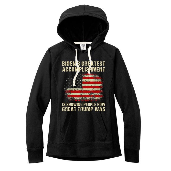 Bidens Greatest Accomplishment Is Showing Trump 2024 Women's Fleece Hoodie