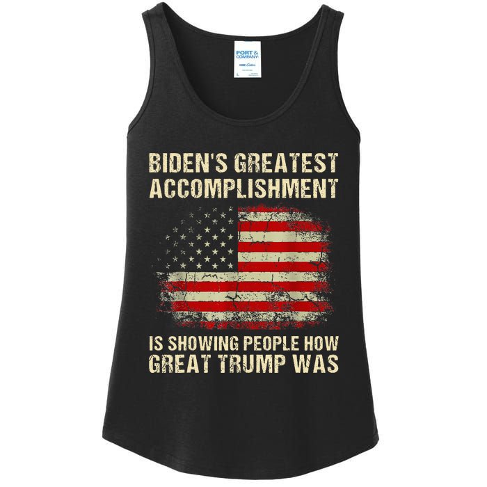 Bidens Greatest Accomplishment Is Showing Trump 2024 Ladies Essential Tank