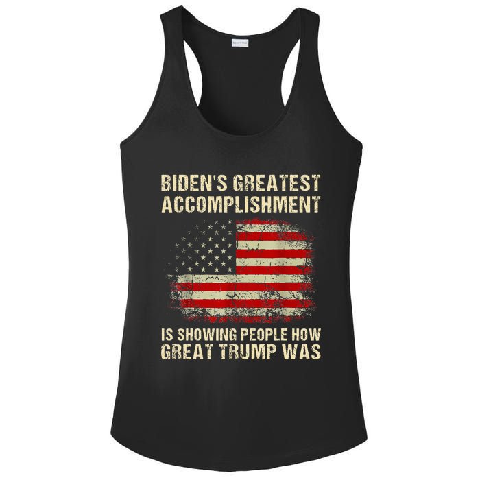 Bidens Greatest Accomplishment Is Showing Trump 2024 Ladies PosiCharge Competitor Racerback Tank