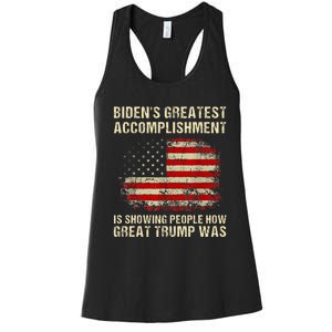 Bidens Greatest Accomplishment Is Showing Trump 2024 Women's Racerback Tank