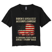 Bidens Greatest Accomplishment Is Showing Trump 2024 Women's Crop Top Tee