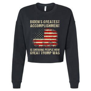 Bidens Greatest Accomplishment Is Showing Trump 2024 Cropped Pullover Crew