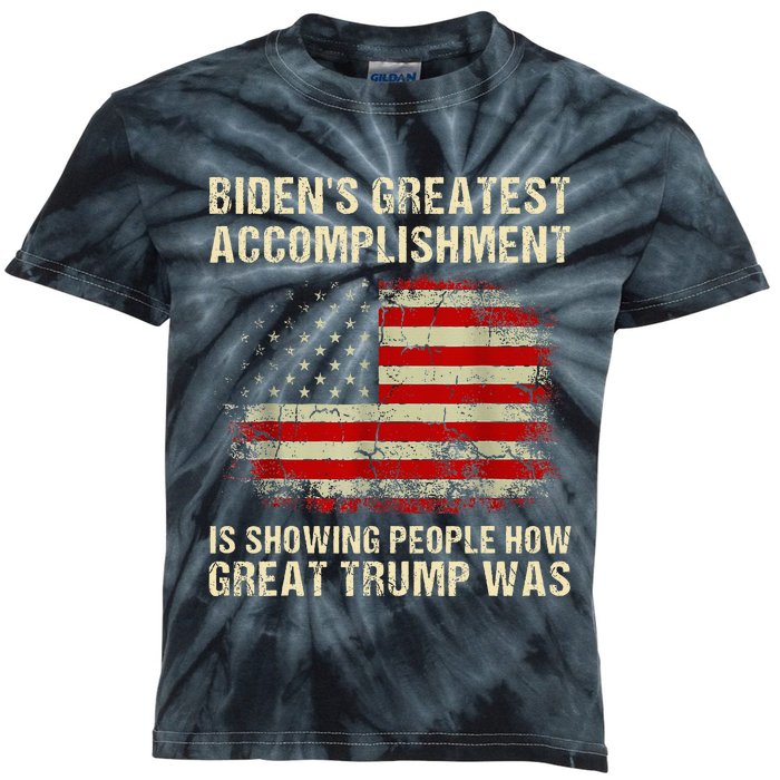 Bidens Greatest Accomplishment Is Showing Trump 2024 Kids Tie-Dye T-Shirt