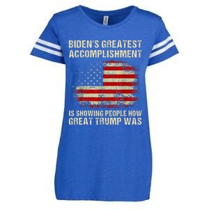 Bidens Greatest Accomplishment Is Showing Trump 2024 Enza Ladies Jersey Football T-Shirt