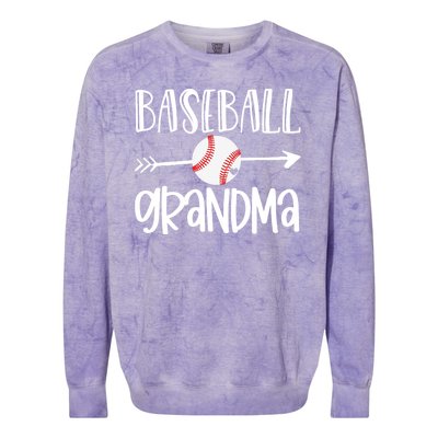 Baseball Grandma Arrow Colorblast Crewneck Sweatshirt