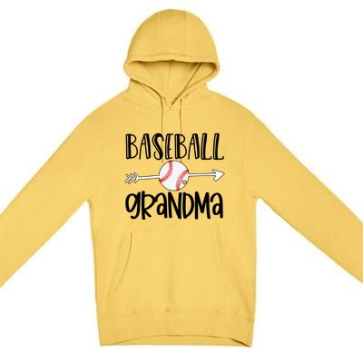 Baseball Grandma Arrow Premium Pullover Hoodie