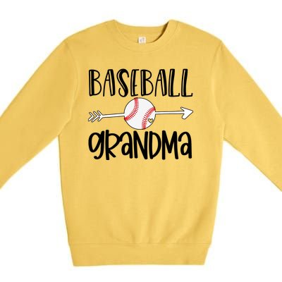 Baseball Grandma Arrow Premium Crewneck Sweatshirt