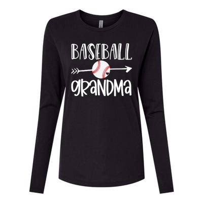 Baseball Grandma Arrow Womens Cotton Relaxed Long Sleeve T-Shirt