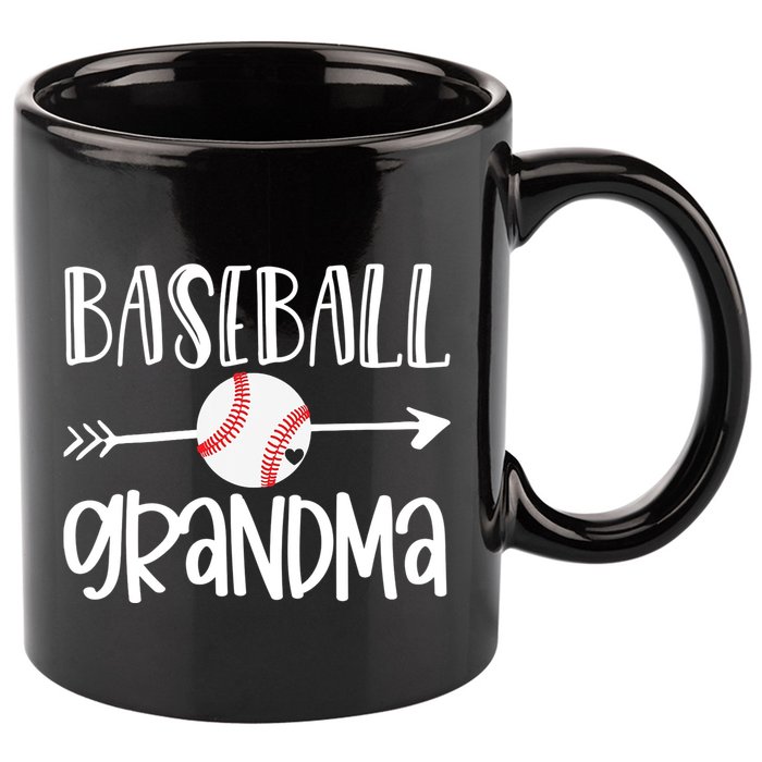 Baseball Grandma Arrow 11oz C Handle Ceramic Mug