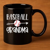 Baseball Grandma Arrow 11oz C Handle Ceramic Mug