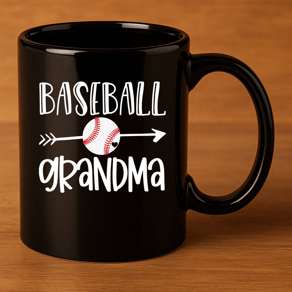 Baseball Grandma Arrow 11oz C Handle Ceramic Mug