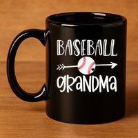 Baseball Grandma Arrow 11oz C Handle Ceramic Mug