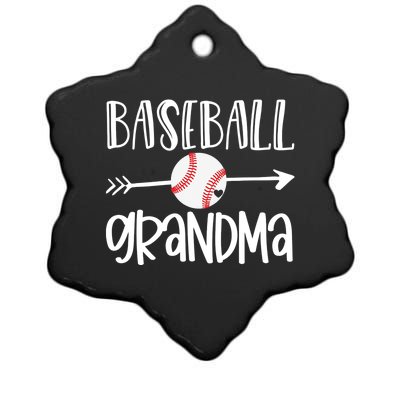 Baseball Grandma Arrow Ceramic Star Ornament