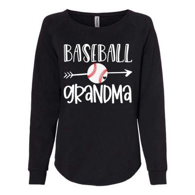 Baseball Grandma Arrow Womens California Wash Sweatshirt