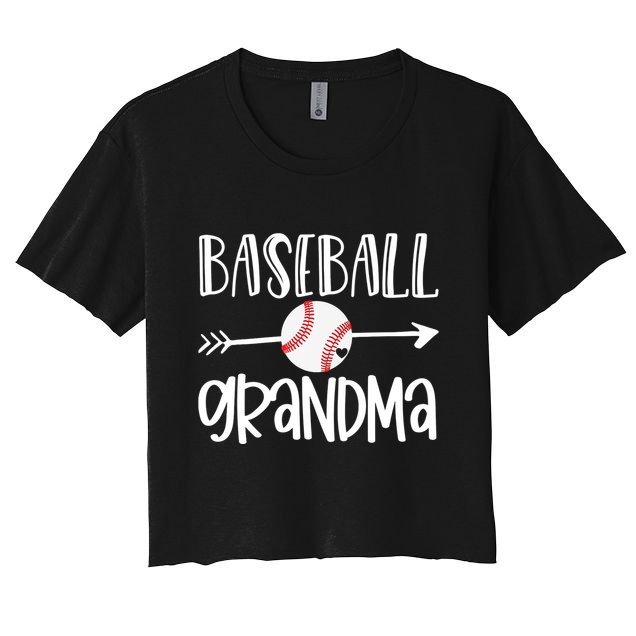 Baseball Grandma Arrow Women's Crop Top Tee