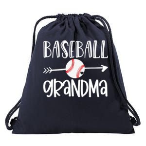 Baseball Grandma Arrow Drawstring Bag