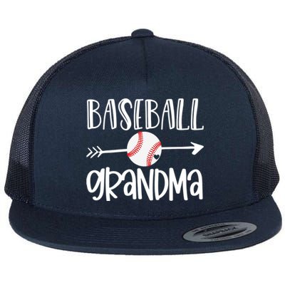 Baseball Grandma Arrow Flat Bill Trucker Hat