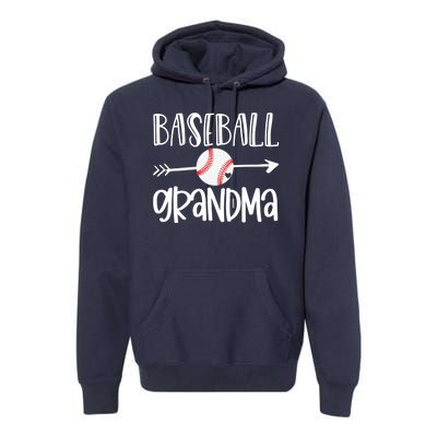 Baseball Grandma Arrow Premium Hoodie