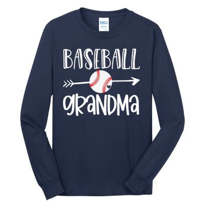 Baseball Grandma Arrow Tall Long Sleeve T-Shirt