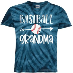 Baseball Grandma Arrow Kids Tie-Dye T-Shirt