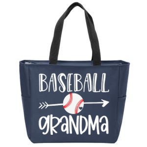 Baseball Grandma Arrow Zip Tote Bag