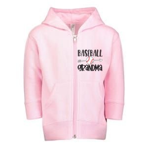 Baseball Grandma Arrow Toddler Zip Fleece Hoodie