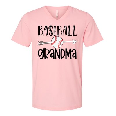 Baseball Grandma Arrow V-Neck T-Shirt